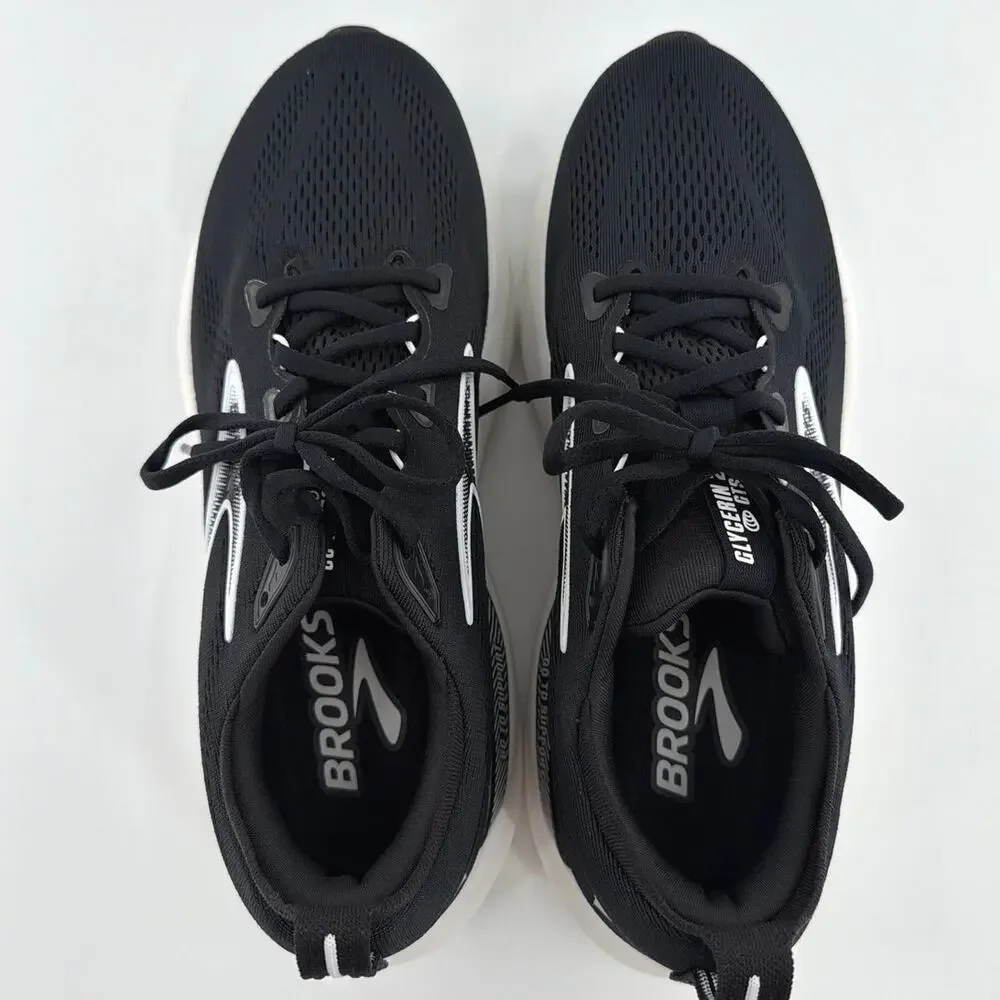 Brooks Men's Black Gray White Glycerin GTS 22 Running Shoes Size 10
